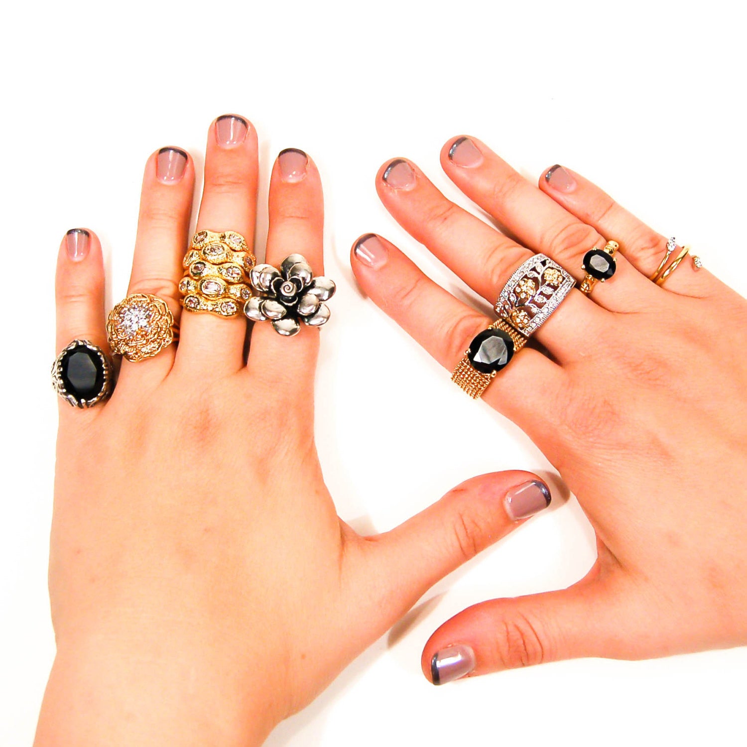 18kt Gold Vermeil CZ Rose Ring by 1980s - Vintage Meet Modern Vintage Jewelry - Chicago, Illinois - #oldhollywoodglamour #vintagemeetmodern #designervintage #jewelrybox #antiquejewelry #vintagejewelry