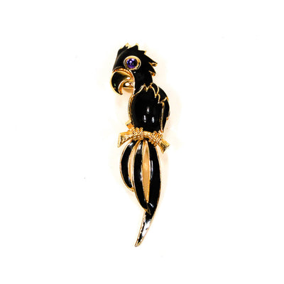 1980's Gold Parrot Brooch with Rhinestones by 1980s - Vintage Meet Modern Vintage Jewelry - Chicago, Illinois - #oldhollywoodglamour #vintagemeetmodern #designervintage #jewelrybox #antiquejewelry #vintagejewelry