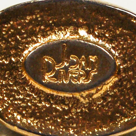 Joan Rivers Black Cabochon and Rhinestone Gold Chain Bracelet by Joan Rivers - Vintage Meet Modern Vintage Jewelry - Chicago, Illinois - #oldhollywoodglamour #vintagemeetmodern #designervintage #jewelrybox #antiquejewelry #vintagejewelry