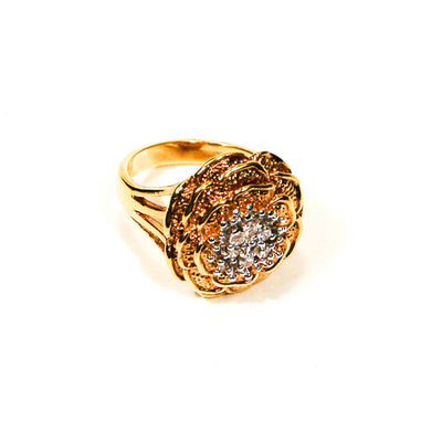 18kt Gold Vermeil CZ Rose Ring by 1980s - Vintage Meet Modern Vintage Jewelry - Chicago, Illinois - #oldhollywoodglamour #vintagemeetmodern #designervintage #jewelrybox #antiquejewelry #vintagejewelry