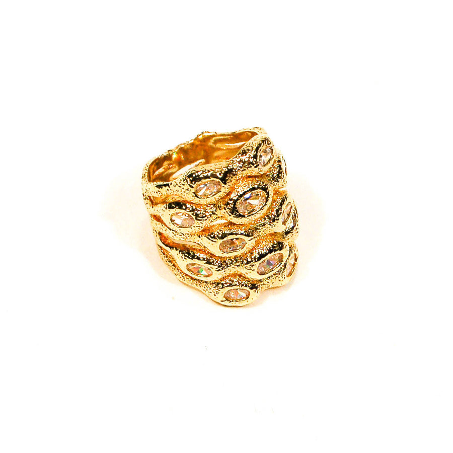 Bold Gold Stacking Ring by CN Designs by CN Designs - Vintage Meet Modern Vintage Jewelry - Chicago, Illinois - #oldhollywoodglamour #vintagemeetmodern #designervintage #jewelrybox #antiquejewelry #vintagejewelry
