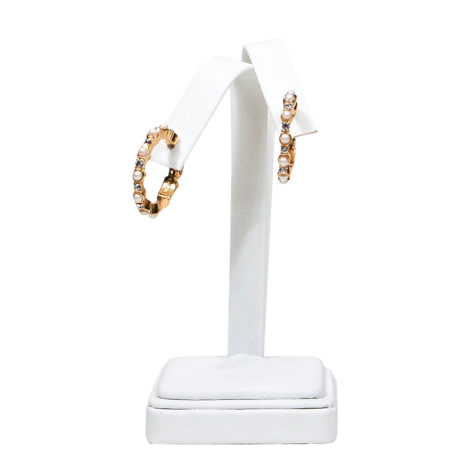 Gold Tone Pearl and Rhinestone Hoop Earrings by Monet by Monet - Vintage Meet Modern Vintage Jewelry - Chicago, Illinois - #oldhollywoodglamour #vintagemeetmodern #designervintage #jewelrybox #antiquejewelry #vintagejewelry
