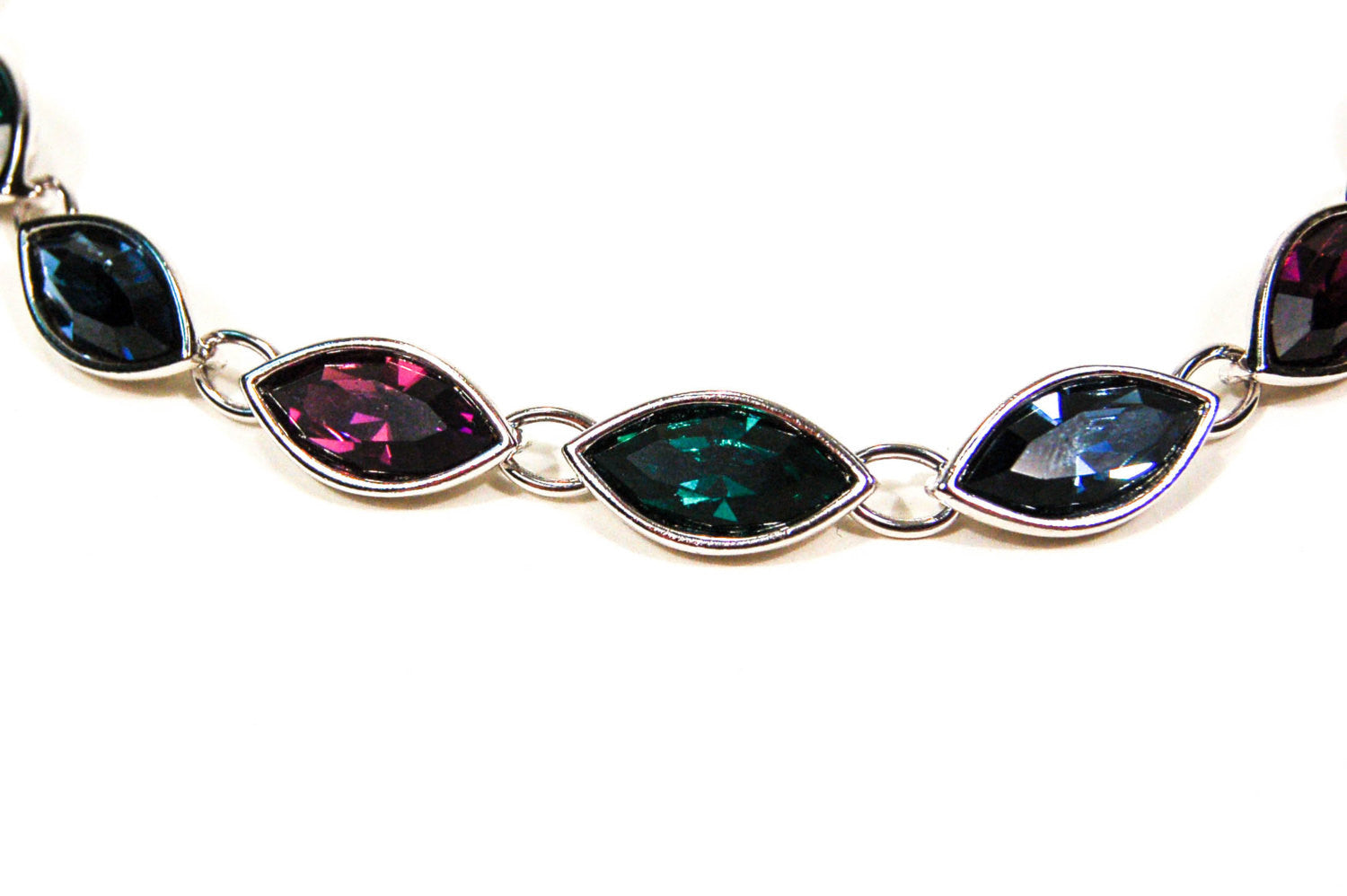 Jewel Tone Rhinestone Necklace by Yves Saint Laurent by YSL - Vintage Meet Modern Vintage Jewelry - Chicago, Illinois - #oldhollywoodglamour #vintagemeetmodern #designervintage #jewelrybox #antiquejewelry #vintagejewelry