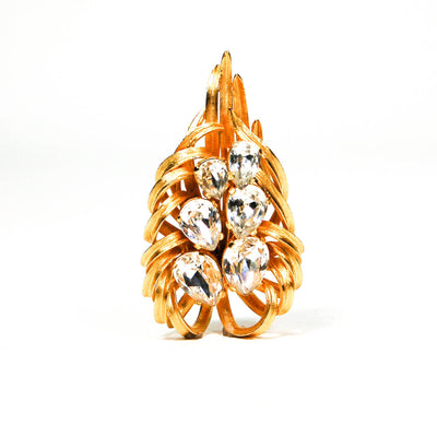 1960's Gold Rhinestone Leaf Brooch by 1960s Vintage - Vintage Meet Modern Vintage Jewelry - Chicago, Illinois - #oldhollywoodglamour #vintagemeetmodern #designervintage #jewelrybox #antiquejewelry #vintagejewelry