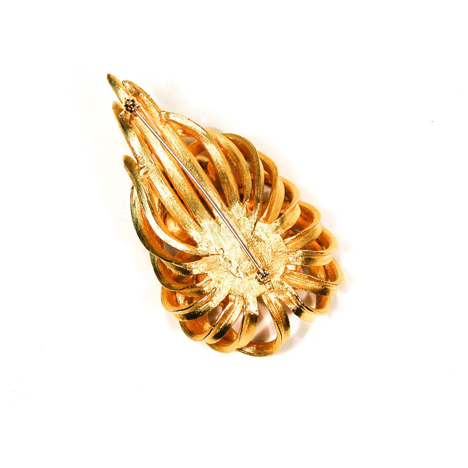 1960's Gold Rhinestone Leaf Brooch by 1960s Vintage - Vintage Meet Modern Vintage Jewelry - Chicago, Illinois - #oldhollywoodglamour #vintagemeetmodern #designervintage #jewelrybox #antiquejewelry #vintagejewelry