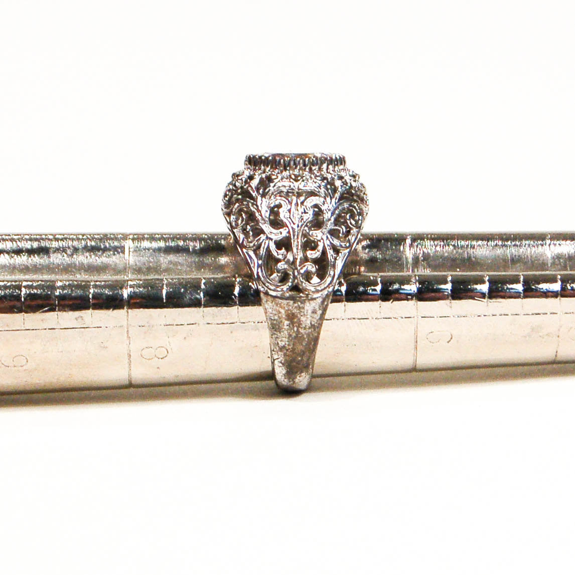Sterling Silver Solitaire CZ Engagement Ring by 1980s - Vintage Meet Modern Vintage Jewelry - Chicago, Illinois - #oldhollywoodglamour #vintagemeetmodern #designervintage #jewelrybox #antiquejewelry #vintagejewelry