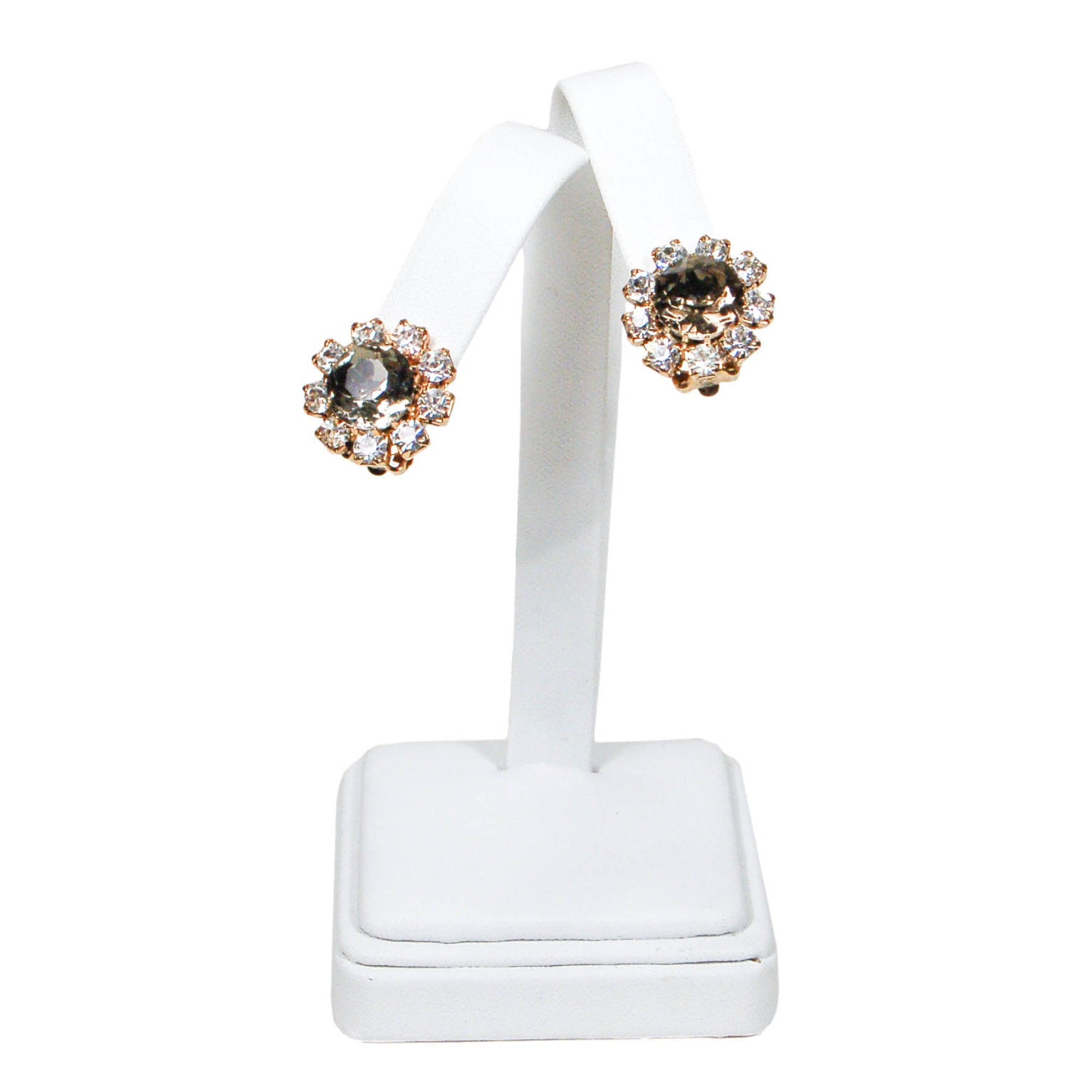 Smoke Rhinestone Earrings by Bogoff by Bogoff - Vintage Meet Modern Vintage Jewelry - Chicago, Illinois - #oldhollywoodglamour #vintagemeetmodern #designervintage #jewelrybox #antiquejewelry #vintagejewelry