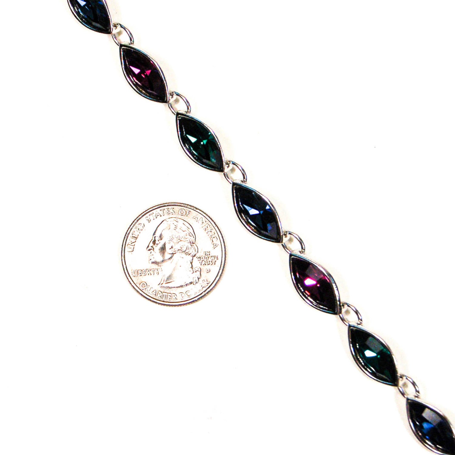 Jewel Tone Rhinestone Necklace by Yves Saint Laurent by YSL - Vintage Meet Modern Vintage Jewelry - Chicago, Illinois - #oldhollywoodglamour #vintagemeetmodern #designervintage #jewelrybox #antiquejewelry #vintagejewelry