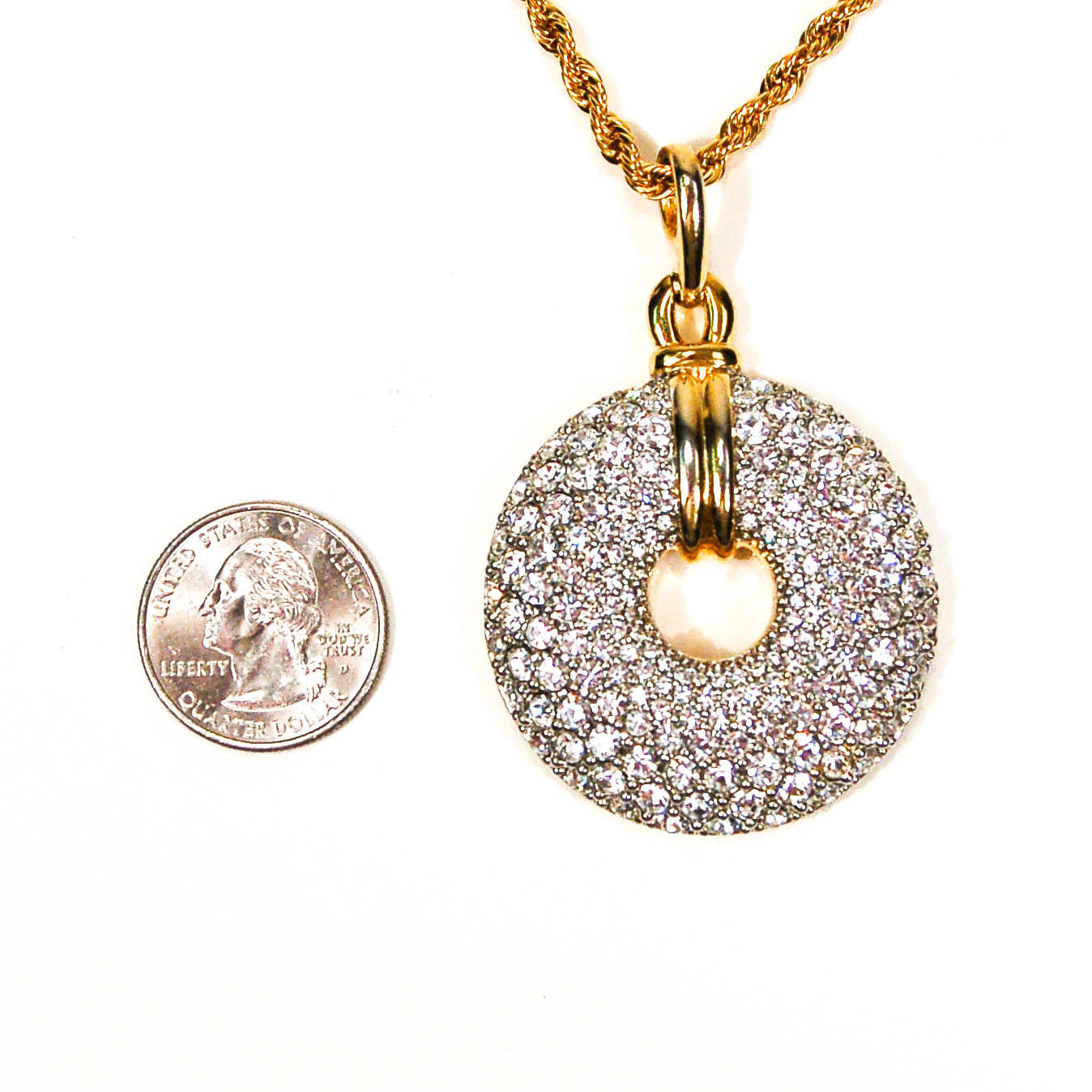 Sparkly Round Rhinestone Necklace by Swarovski by Swarovski - Vintage Meet Modern Vintage Jewelry - Chicago, Illinois - #oldhollywoodglamour #vintagemeetmodern #designervintage #jewelrybox #antiquejewelry #vintagejewelry