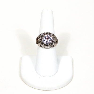 Sterling Silver Solitaire CZ Engagement Ring by 1980s - Vintage Meet Modern Vintage Jewelry - Chicago, Illinois - #oldhollywoodglamour #vintagemeetmodern #designervintage #jewelrybox #antiquejewelry #vintagejewelry