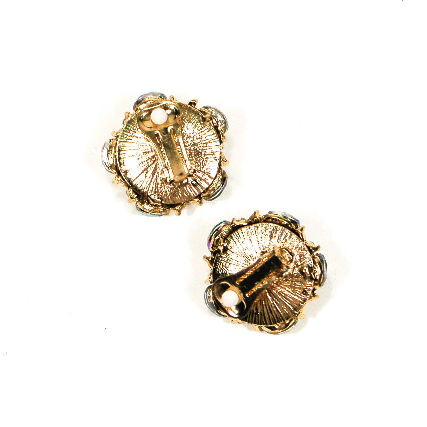 1960's Cluster Style Aurora Borealis Rhinestone Earrings by 1960s Vintage - Vintage Meet Modern Vintage Jewelry - Chicago, Illinois - #oldhollywoodglamour #vintagemeetmodern #designervintage #jewelrybox #antiquejewelry #vintagejewelry