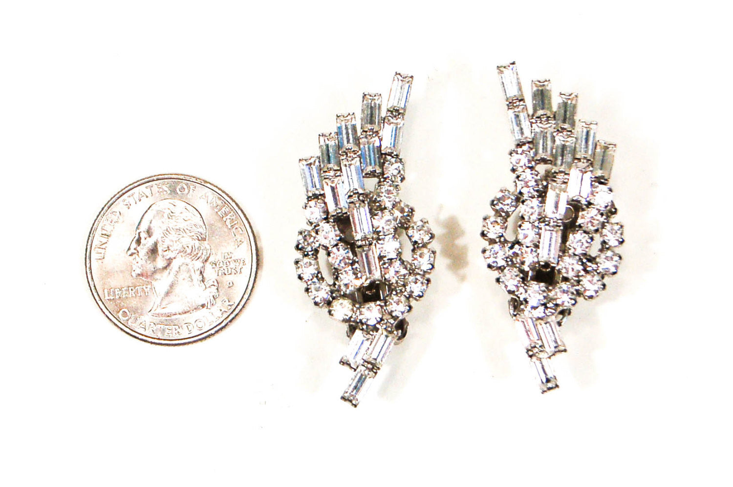 1950's Rhinestone Spray Earrings by 1950's - Vintage Meet Modern Vintage Jewelry - Chicago, Illinois - #oldhollywoodglamour #vintagemeetmodern #designervintage #jewelrybox #antiquejewelry #vintagejewelry