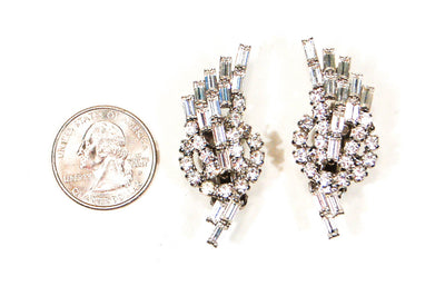 1950's Rhinestone Spray Earrings by 1950's - Vintage Meet Modern Vintage Jewelry - Chicago, Illinois - #oldhollywoodglamour #vintagemeetmodern #designervintage #jewelrybox #antiquejewelry #vintagejewelry