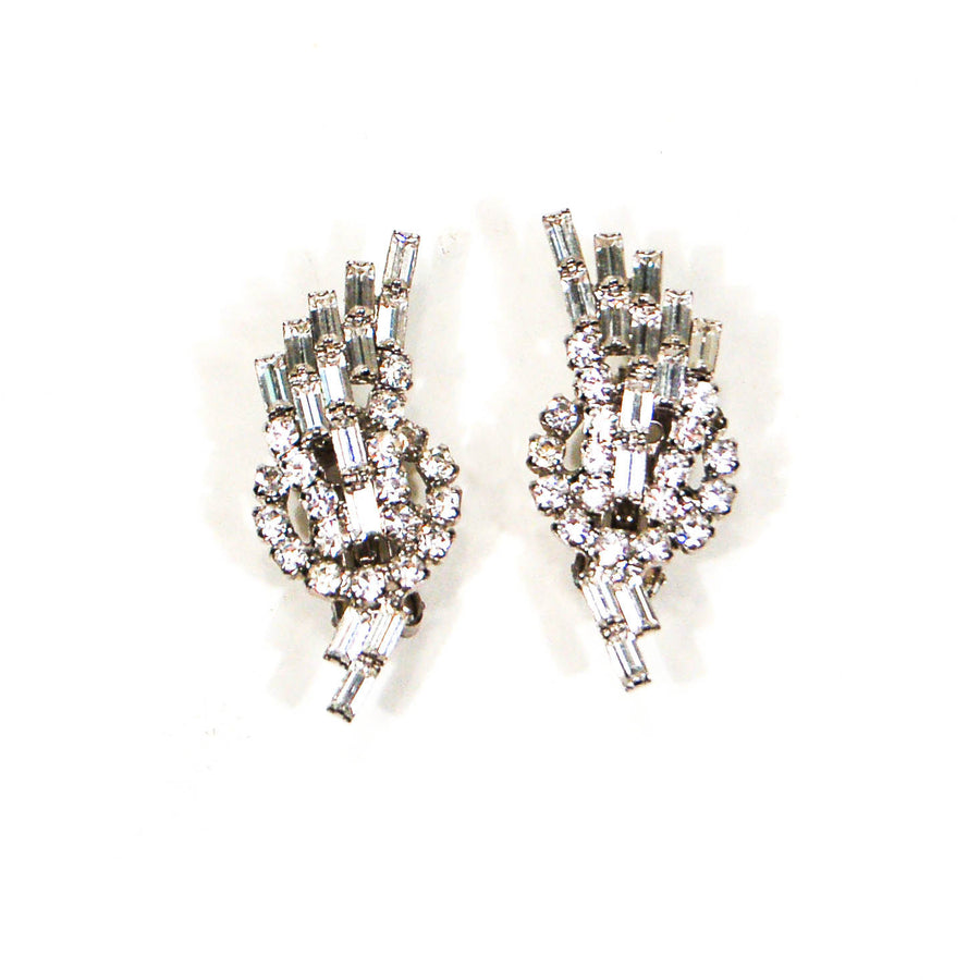 1950's Rhinestone Spray Earrings by 1950's - Vintage Meet Modern Vintage Jewelry - Chicago, Illinois - #oldhollywoodglamour #vintagemeetmodern #designervintage #jewelrybox #antiquejewelry #vintagejewelry