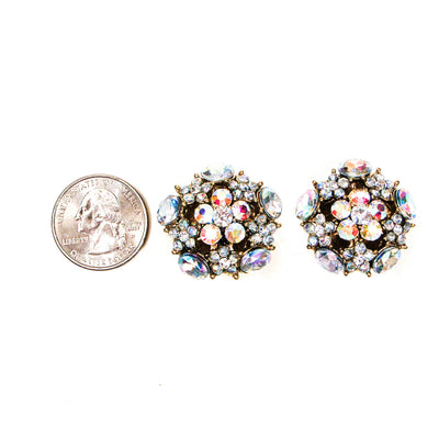 1960's Cluster Style Aurora Borealis Rhinestone Earrings by 1960s Vintage - Vintage Meet Modern Vintage Jewelry - Chicago, Illinois - #oldhollywoodglamour #vintagemeetmodern #designervintage #jewelrybox #antiquejewelry #vintagejewelry