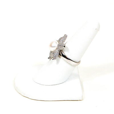 Silver Starfish Pearl Ring by Sterling Silver - Vintage Meet Modern Vintage Jewelry - Chicago, Illinois - #oldhollywoodglamour #vintagemeetmodern #designervintage #jewelrybox #antiquejewelry #vintagejewelry