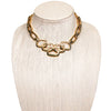 1960's Gold Necklace with Square Link Detail by Crown Trifari by Crown Trifari - Vintage Meet Modern Vintage Jewelry - Chicago, Illinois - #oldhollywoodglamour #vintagemeetmodern #designervintage #jewelrybox #antiquejewelry #vintagejewelry