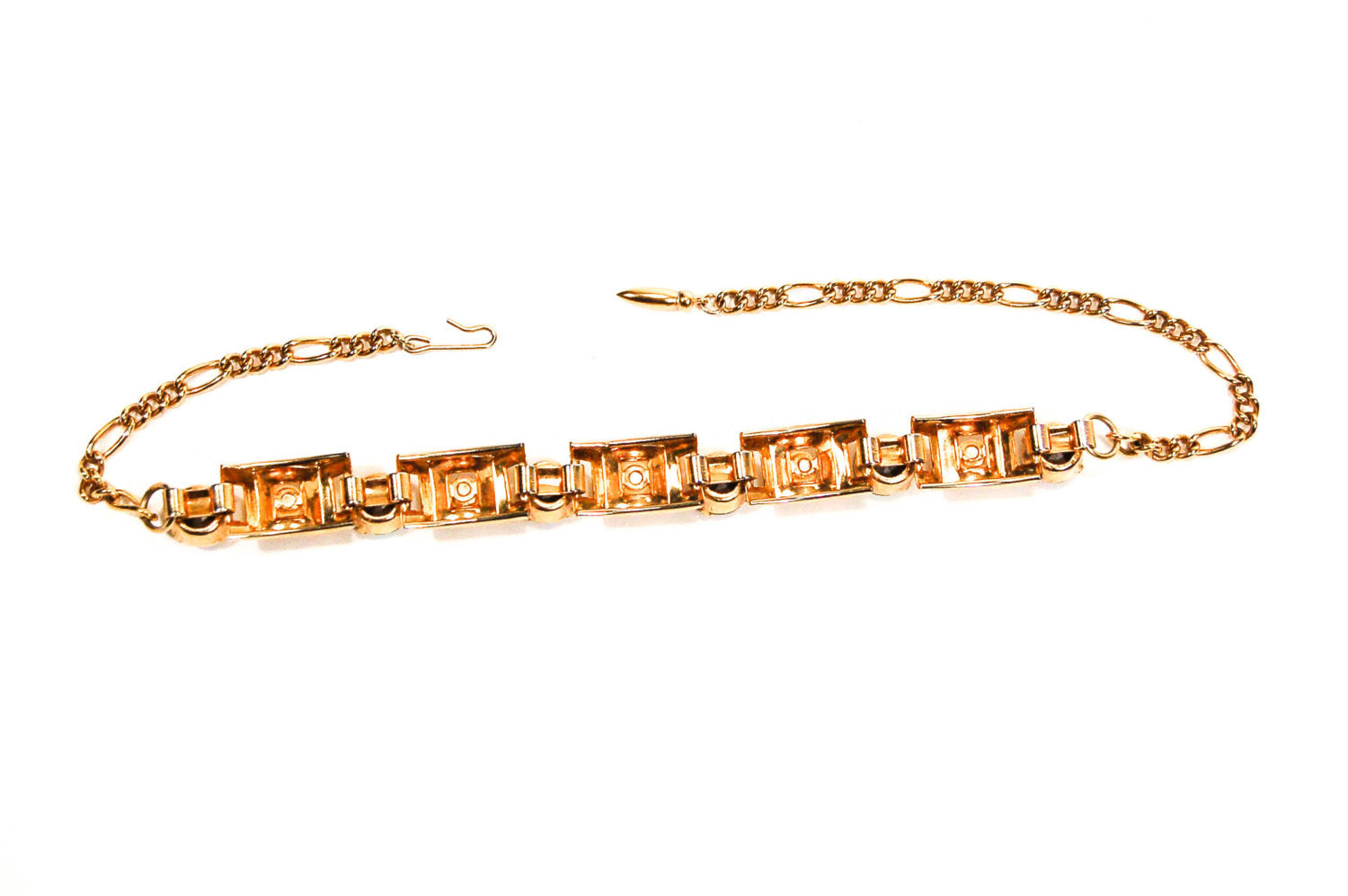 1960's Gold Choker Necklace with Aurora Borealis Rhinestones by 1960s Vintage - Vintage Meet Modern Vintage Jewelry - Chicago, Illinois - #oldhollywoodglamour #vintagemeetmodern #designervintage #jewelrybox #antiquejewelry #vintagejewelry