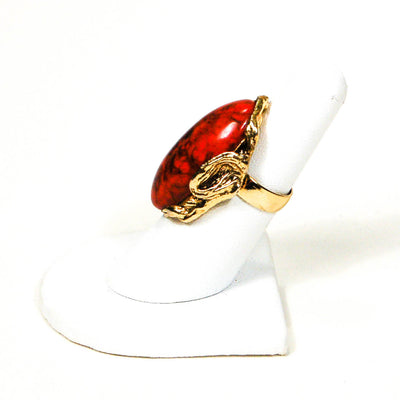 1960's Adjustable Gold Tone Faux Coral Statement Ring by 1960s Vintage - Vintage Meet Modern Vintage Jewelry - Chicago, Illinois - #oldhollywoodglamour #vintagemeetmodern #designervintage #jewelrybox #antiquejewelry #vintagejewelry