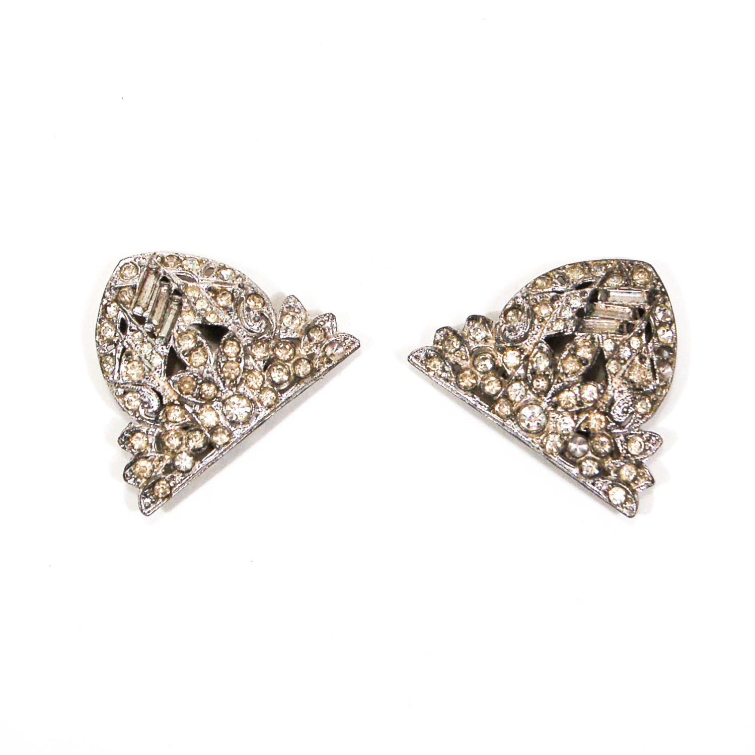 1930's Art Deco Duette Paste Rhinestone Brooch by 1930's - Vintage Meet Modern Vintage Jewelry - Chicago, Illinois - #oldhollywoodglamour #vintagemeetmodern #designervintage #jewelrybox #antiquejewelry #vintagejewelry
