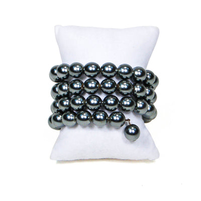 Coiled Black Pearl Adjustable Bracelet by KJL by KJL - Vintage Meet Modern Vintage Jewelry - Chicago, Illinois - #oldhollywoodglamour #vintagemeetmodern #designervintage #jewelrybox #antiquejewelry #vintagejewelry