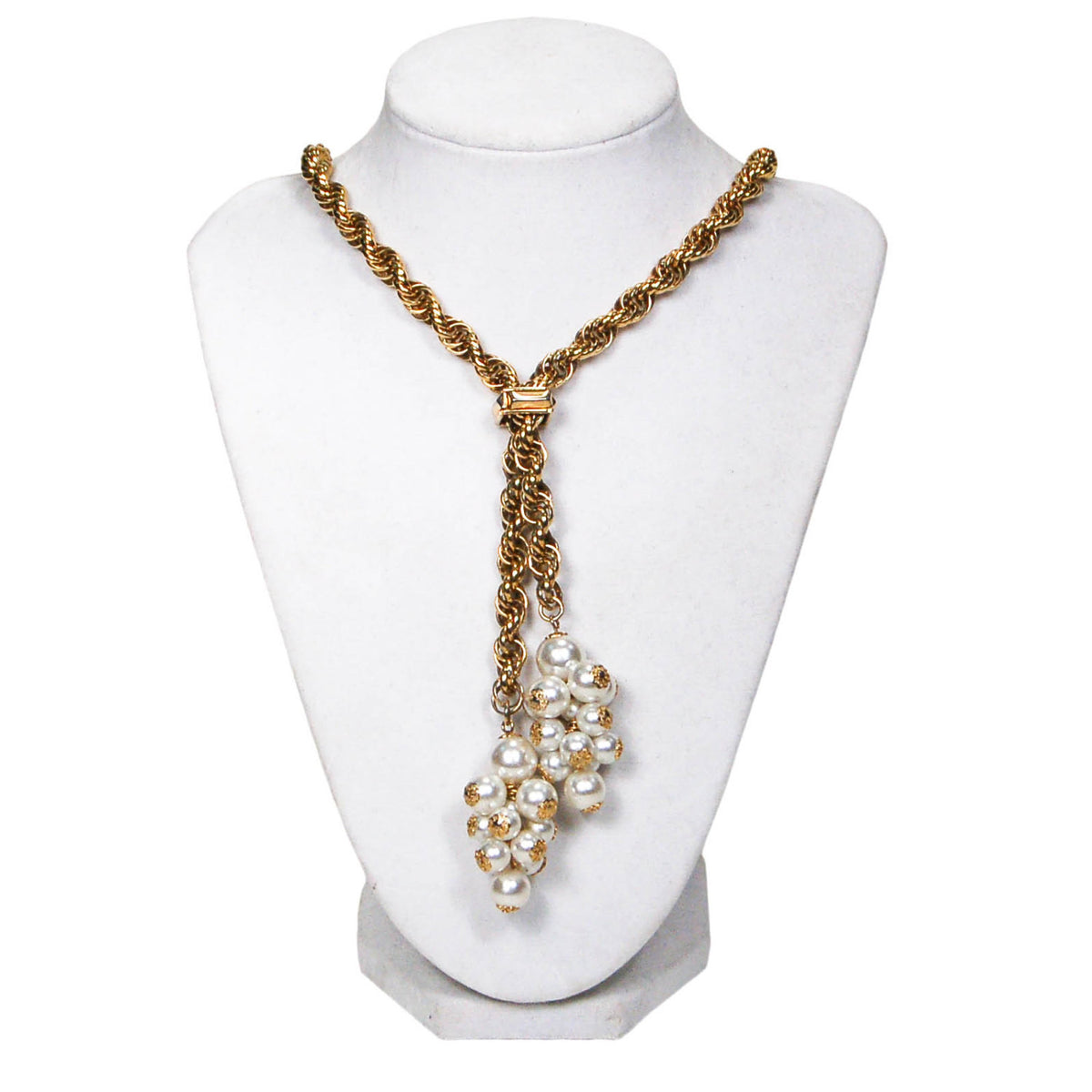 1970's Pearl Tassel Necklace by Lariat