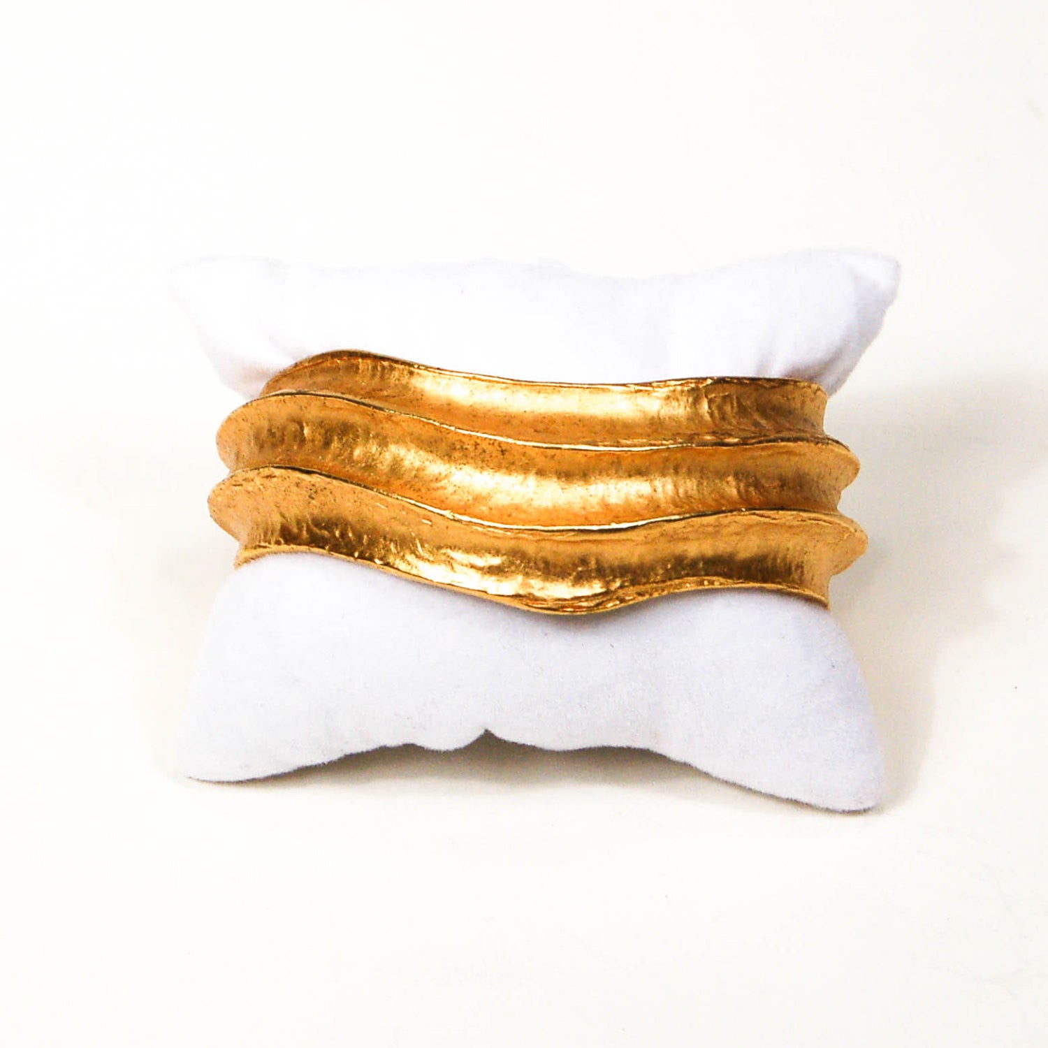 Hammered Gold Bangle by KJL by KJL - Vintage Meet Modern Vintage Jewelry - Chicago, Illinois - #oldhollywoodglamour #vintagemeetmodern #designervintage #jewelrybox #antiquejewelry #vintagejewelry