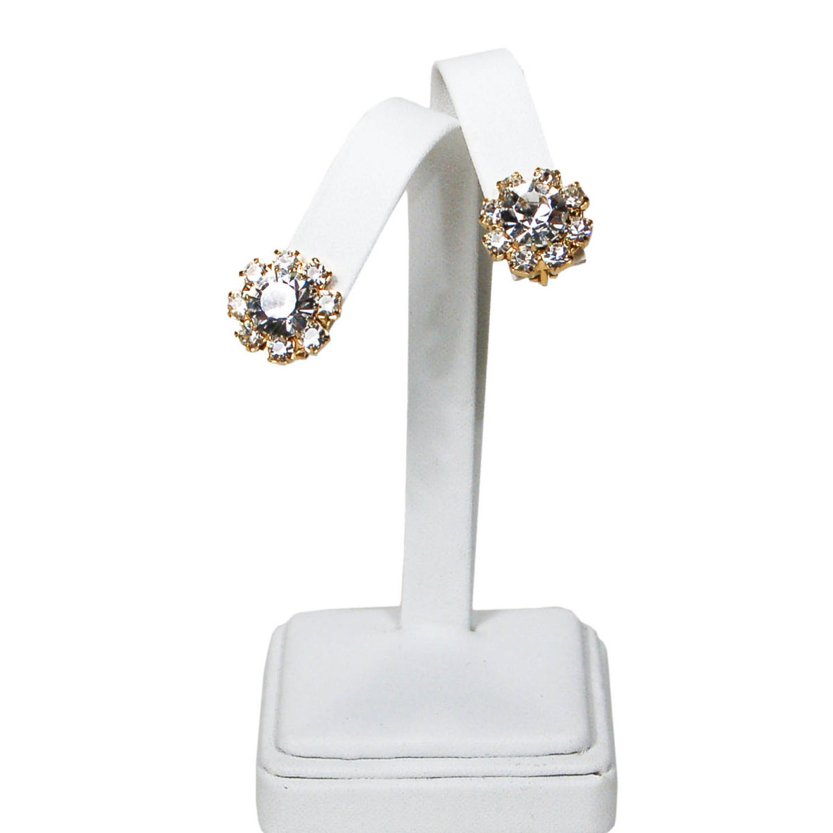 1960's Round Rhinestone Earrings