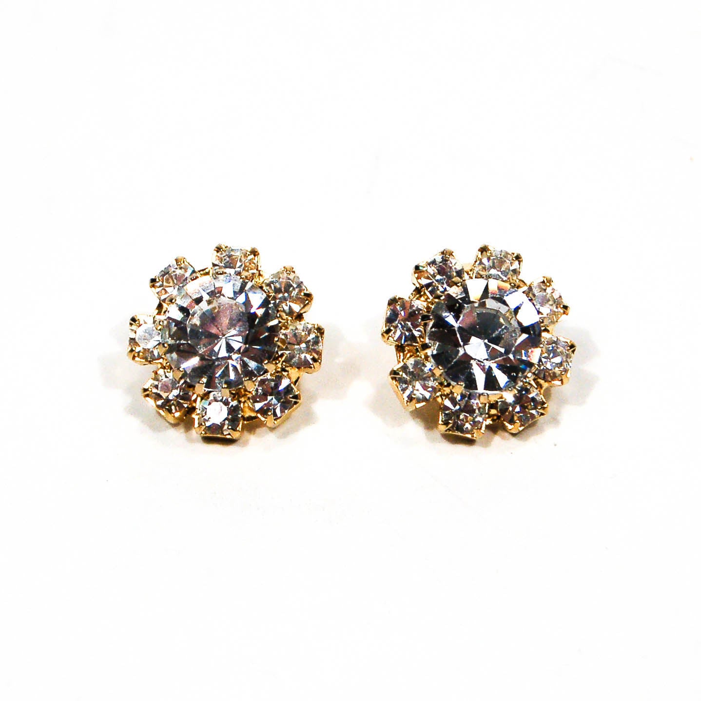 1960's Round Rhinestone Earrings by 1960s Vintage - Vintage Meet Modern Vintage Jewelry - Chicago, Illinois - #oldhollywoodglamour #vintagemeetmodern #designervintage #jewelrybox #antiquejewelry #vintagejewelry