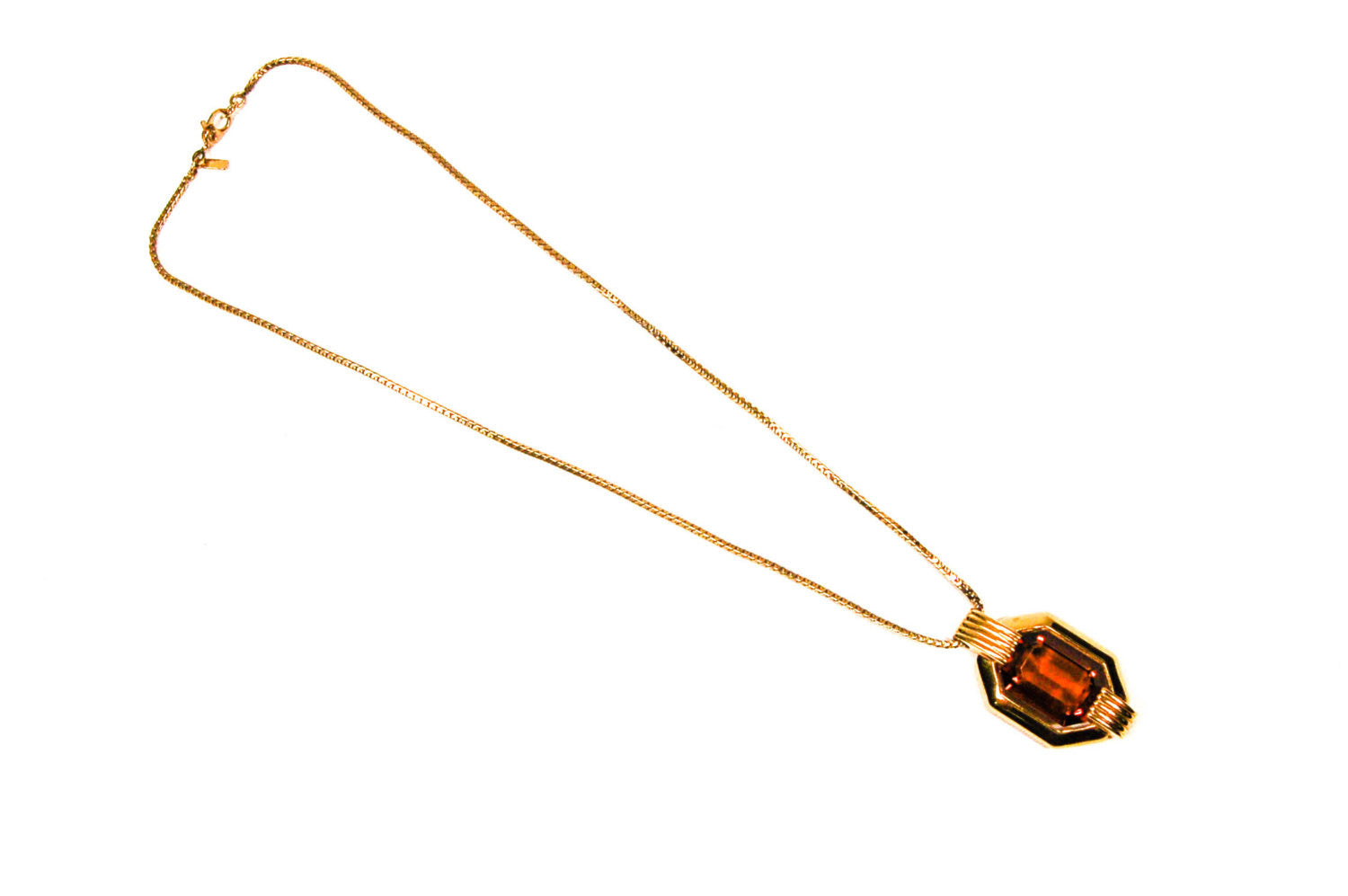 Octagonal Smokey Topaz Necklace by Monet by Monet - Vintage Meet Modern Vintage Jewelry - Chicago, Illinois - #oldhollywoodglamour #vintagemeetmodern #designervintage #jewelrybox #antiquejewelry #vintagejewelry