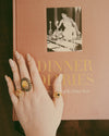 1960's Gold Floral Ring with Rhinestone and Tigers Eye by 1960s Vintage - Vintage Meet Modern Vintage Jewelry - Chicago, Illinois - #oldhollywoodglamour #vintagemeetmodern #designervintage #jewelrybox #antiquejewelry #vintagejewelry