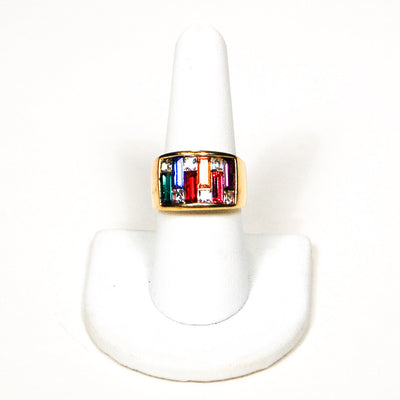 1980's Rainbow Rhinestone Band Ring by 1980s - Vintage Meet Modern Vintage Jewelry - Chicago, Illinois - #oldhollywoodglamour #vintagemeetmodern #designervintage #jewelrybox #antiquejewelry #vintagejewelry
