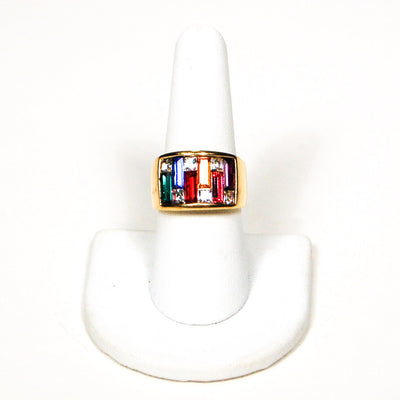 1980's Rainbow Rhinestone Band Ring by 1980s - Vintage Meet Modern Vintage Jewelry - Chicago, Illinois - #oldhollywoodglamour #vintagemeetmodern #designervintage #jewelrybox #antiquejewelry #vintagejewelry