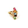 1980's 18kt Gold Vermeil Rainbow Gemstone Ring by 1980s - Vintage Meet Modern Vintage Jewelry - Chicago, Illinois - #oldhollywoodglamour #vintagemeetmodern #designervintage #jewelrybox #antiquejewelry #vintagejewelry