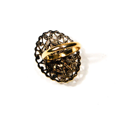 Adjustable Filigree Painted Daisy Flower Ring by 1950's - Vintage Meet Modern Vintage Jewelry - Chicago, Illinois - #oldhollywoodglamour #vintagemeetmodern #designervintage #jewelrybox #antiquejewelry #vintagejewelry