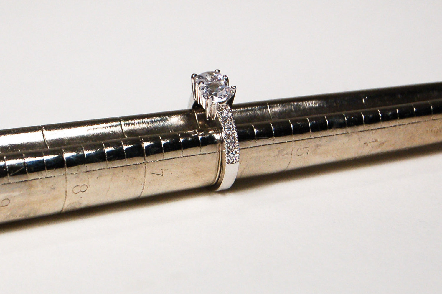 Silver Tone Engagement Ring with Cubic Zirconia Hearts by 1980s - Vintage Meet Modern Vintage Jewelry - Chicago, Illinois - #oldhollywoodglamour #vintagemeetmodern #designervintage #jewelrybox #antiquejewelry #vintagejewelry