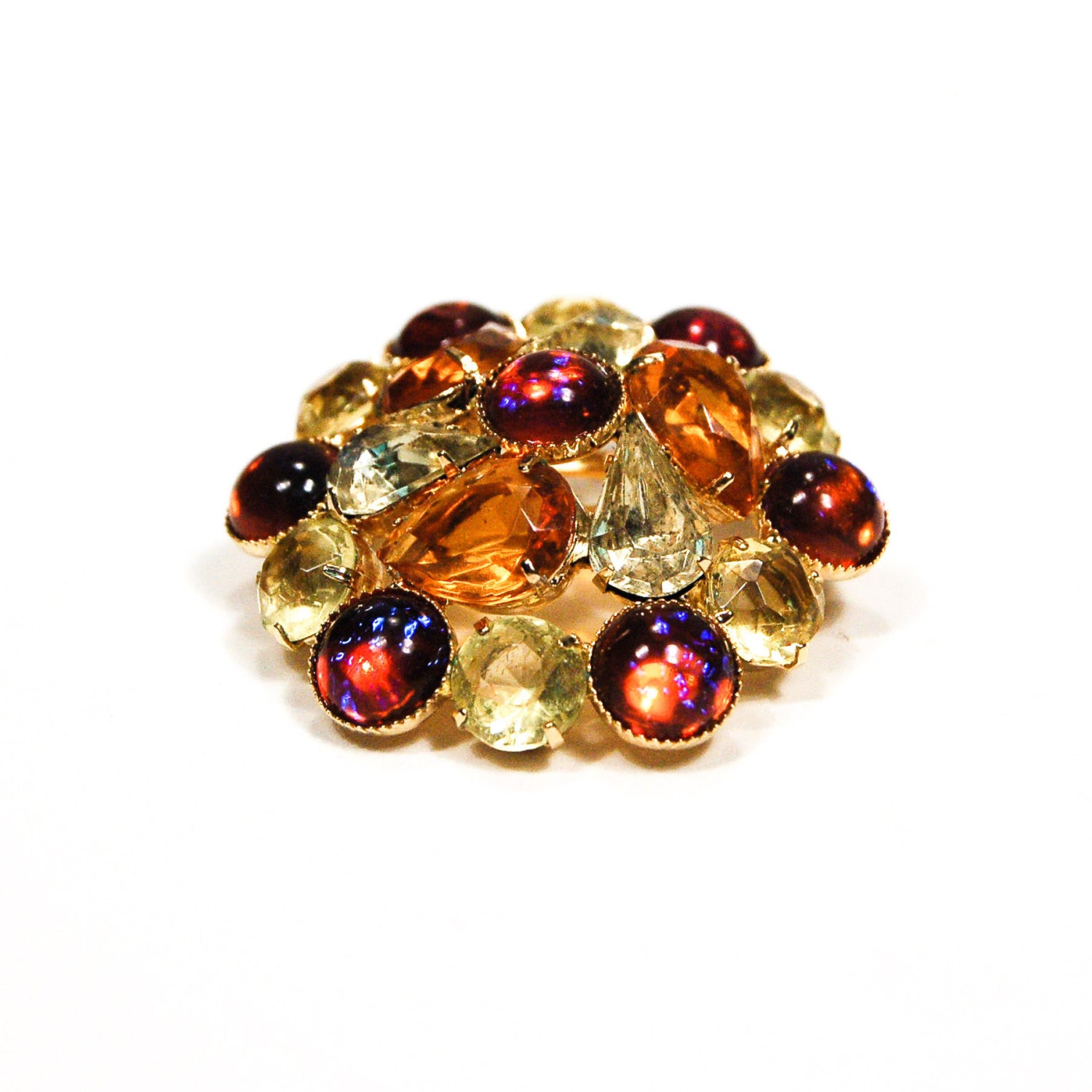 Dragons Breath Brooch Colored Rhinestone Brooch by 1960s Vintage - Vintage Meet Modern Vintage Jewelry - Chicago, Illinois - #oldhollywoodglamour #vintagemeetmodern #designervintage #jewelrybox #antiquejewelry #vintagejewelry