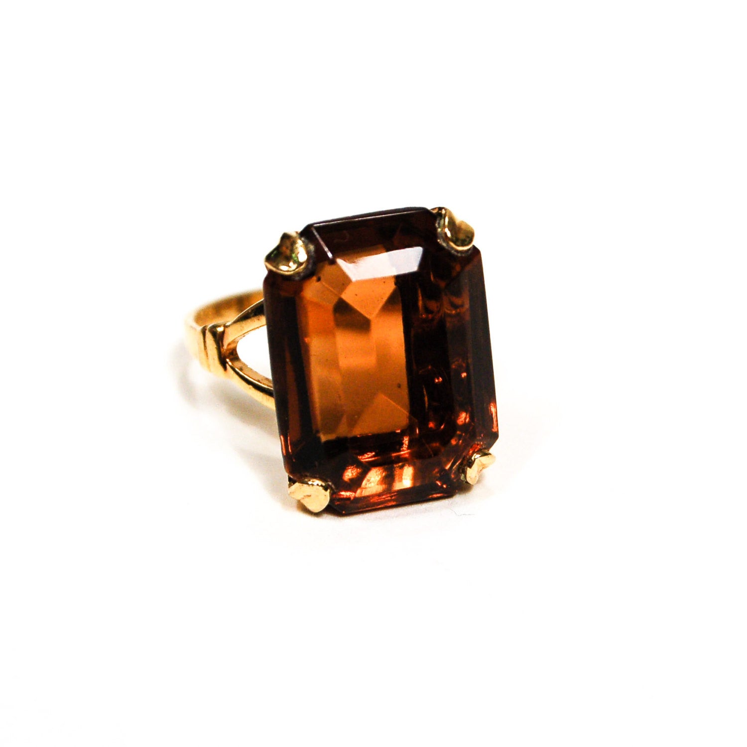 1980's Smokey Topaz Crystal Ring by Avon by Avon - Vintage Meet Modern Vintage Jewelry - Chicago, Illinois - #oldhollywoodglamour #vintagemeetmodern #designervintage #jewelrybox #antiquejewelry #vintagejewelry
