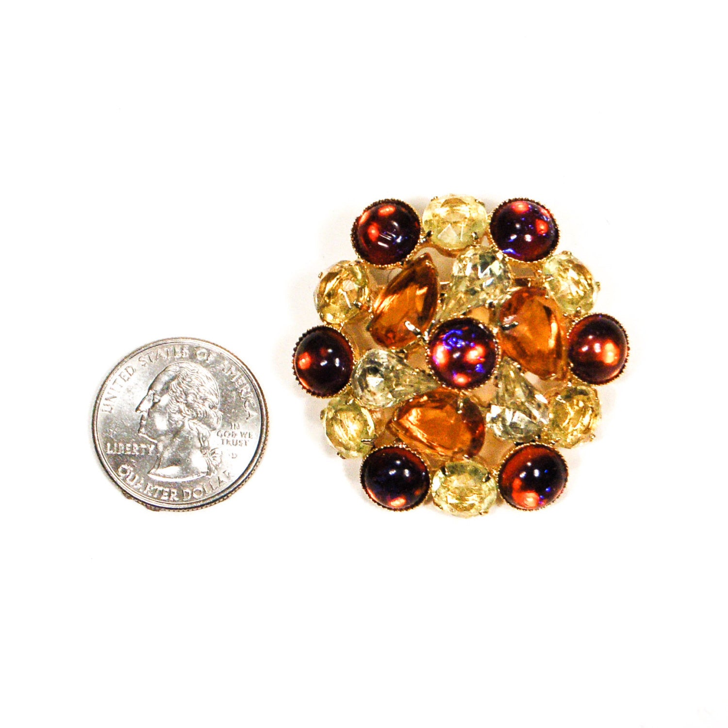 Dragons Breath Brooch Colored Rhinestone Brooch by 1960s Vintage - Vintage Meet Modern Vintage Jewelry - Chicago, Illinois - #oldhollywoodglamour #vintagemeetmodern #designervintage #jewelrybox #antiquejewelry #vintagejewelry