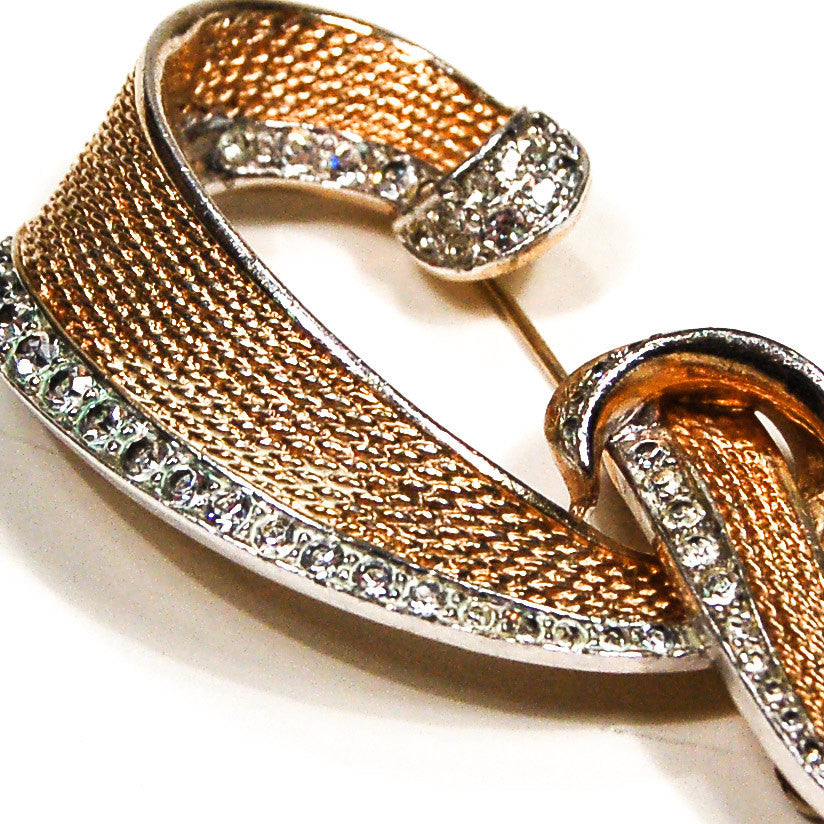1960's Rhinestone and Gold Brooch by Boucher by Boucher - Vintage Meet Modern Vintage Jewelry - Chicago, Illinois - #oldhollywoodglamour #vintagemeetmodern #designervintage #jewelrybox #antiquejewelry #vintagejewelry