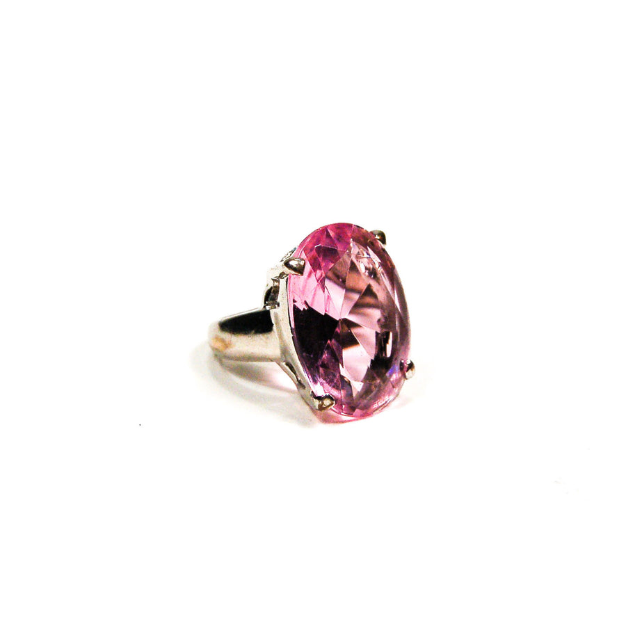 Pink Crystal Statement Ring by Unsigned Beauty - Vintage Meet Modern Vintage Jewelry - Chicago, Illinois - #oldhollywoodglamour #vintagemeetmodern #designervintage #jewelrybox #antiquejewelry #vintagejewelry