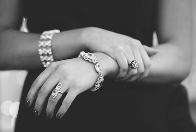 Monet Pearl and Crystal Rhinestone Bracelet by Monet - Vintage Meet Modern Vintage Jewelry - Chicago, Illinois - #oldhollywoodglamour #vintagemeetmodern #designervintage #jewelrybox #antiquejewelry #vintagejewelry