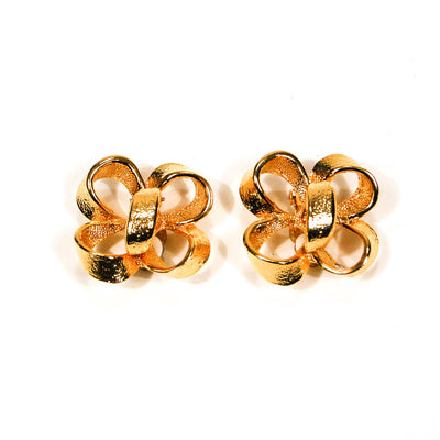 Gold Ribbon Earrings by Unsigned Beauty - Vintage Meet Modern Vintage Jewelry - Chicago, Illinois - #oldhollywoodglamour #vintagemeetmodern #designervintage #jewelrybox #antiquejewelry #vintagejewelry