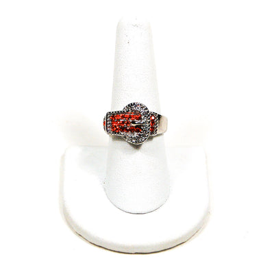 Red Rhinestone Buckle Ring by Unsigned Beauty - Vintage Meet Modern Vintage Jewelry - Chicago, Illinois - #oldhollywoodglamour #vintagemeetmodern #designervintage #jewelrybox #antiquejewelry #vintagejewelry