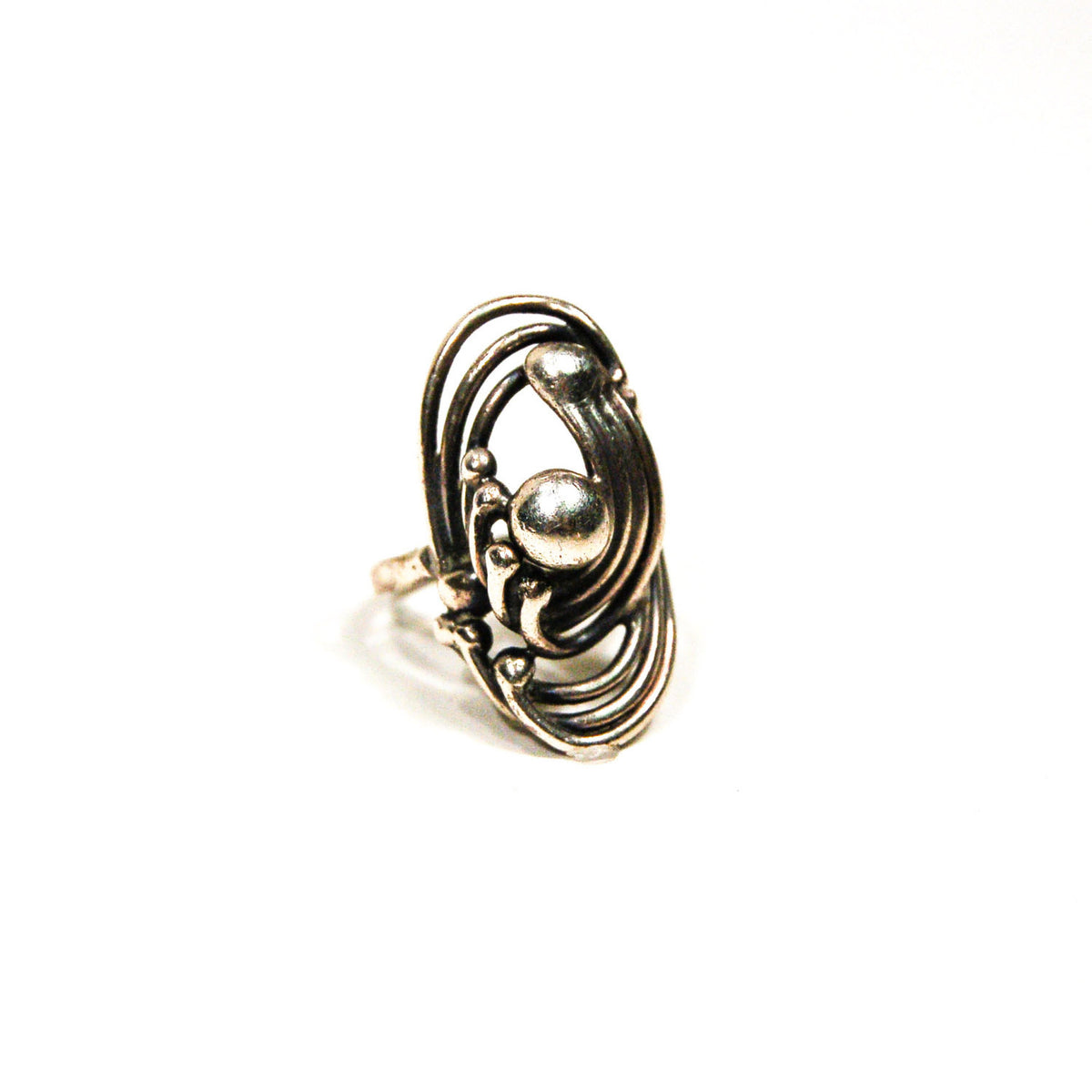 Brutalist Modern Artisan Sterling Silver Ring