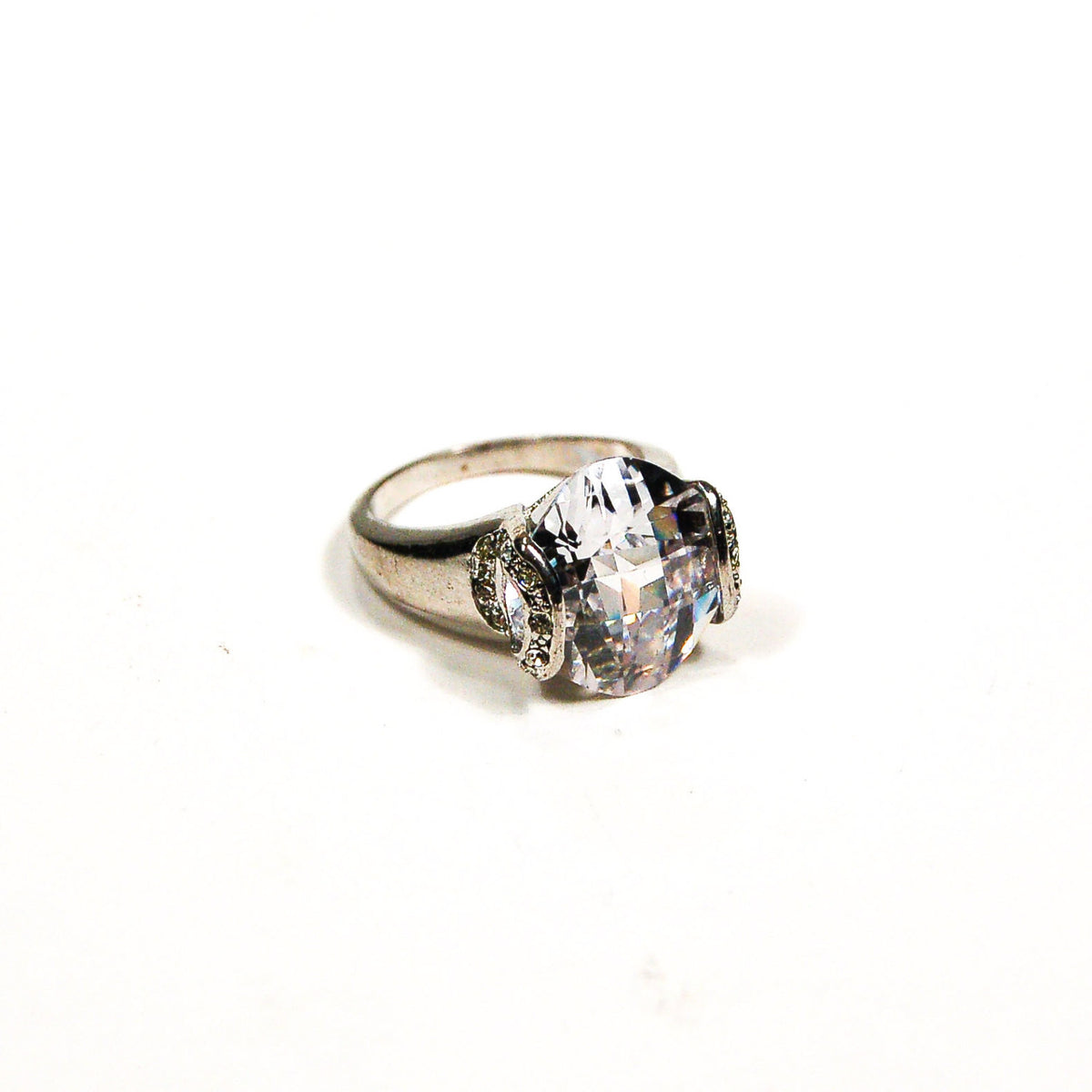Prism Faceted Cubic Zirconia Statement Ring
