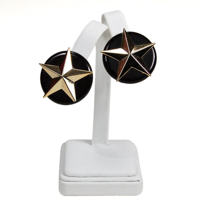 Black and Gold Star Earrings by Unsigned Beauty - Vintage Meet Modern Vintage Jewelry - Chicago, Illinois - #oldhollywoodglamour #vintagemeetmodern #designervintage #jewelrybox #antiquejewelry #vintagejewelry