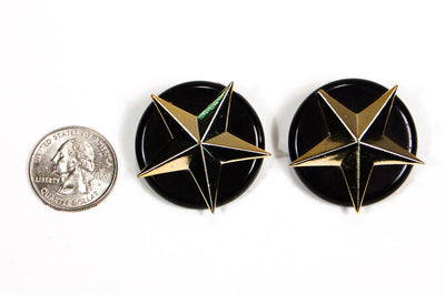 Black and Gold Star Earrings by Unsigned Beauty - Vintage Meet Modern Vintage Jewelry - Chicago, Illinois - #oldhollywoodglamour #vintagemeetmodern #designervintage #jewelrybox #antiquejewelry #vintagejewelry