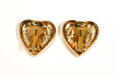 Gold Heart Purple Star Earrings by 1980s - Vintage Meet Modern Vintage Jewelry - Chicago, Illinois - #oldhollywoodglamour #vintagemeetmodern #designervintage #jewelrybox #antiquejewelry #vintagejewelry