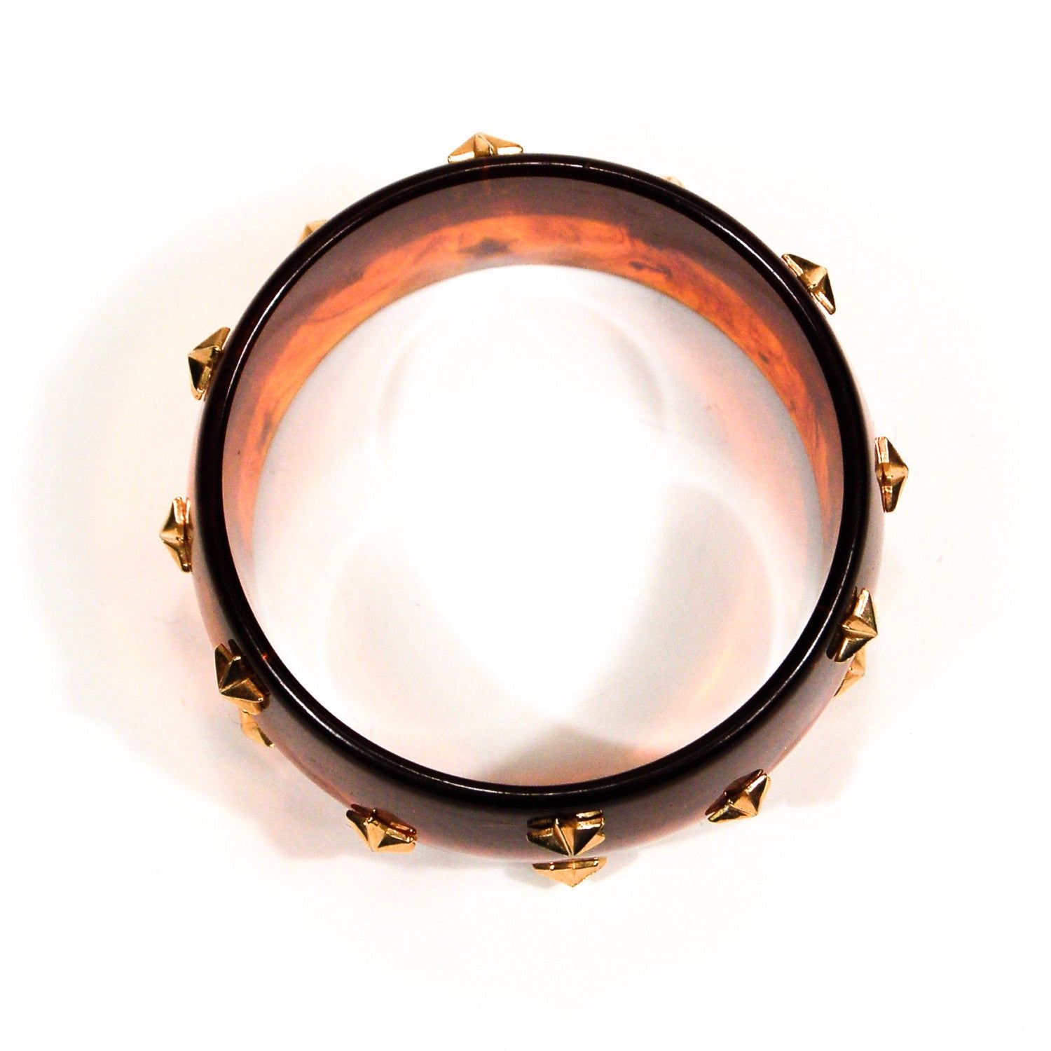 Faux Tortoise Lucite Bangle Bracelet with Stars by Unsigned Beauty - Vintage Meet Modern Vintage Jewelry - Chicago, Illinois - #oldhollywoodglamour #vintagemeetmodern #designervintage #jewelrybox #antiquejewelry #vintagejewelry